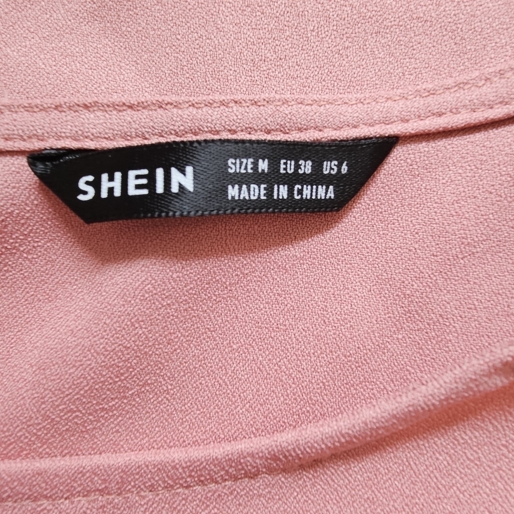 SHEIN Unity Puff Sleeve Keyhole Back Tunic Medium Dress NWOT - Picture 2 of 7